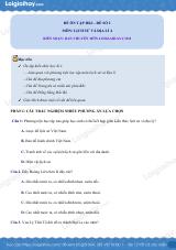 Đề kiểm tra học kì 1 Lịch sử và Địa lí 4 - Đề số 2